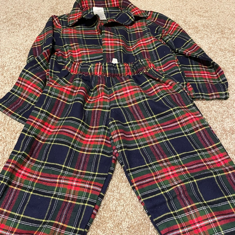 Lands End flannel plaid pajamas